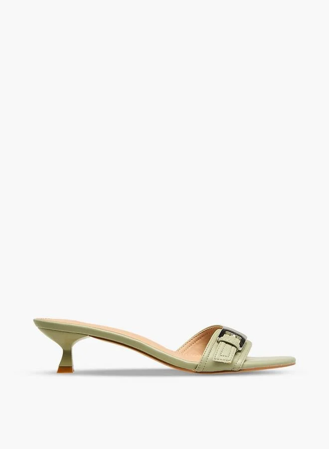 Flora Bella By Shoexpress Flora Bella Women Buckle Accent Kitten Heel Sandals